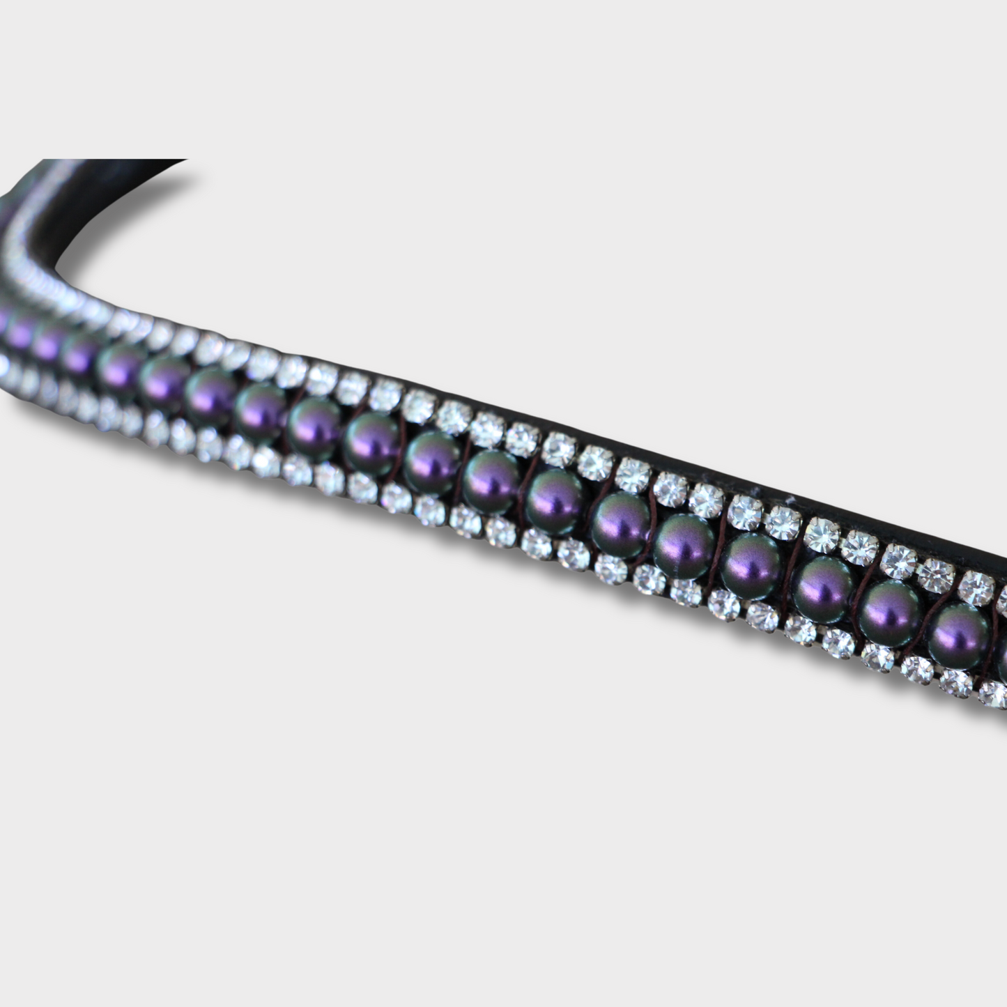 Artemis Swarovski® Pearl Dark Purple Browband - Black