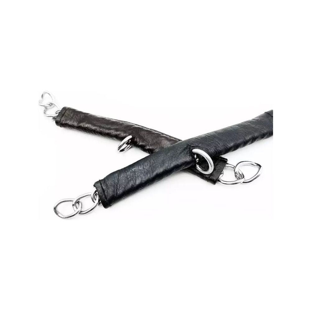 Fager Chain Curb Strap In Leather Black