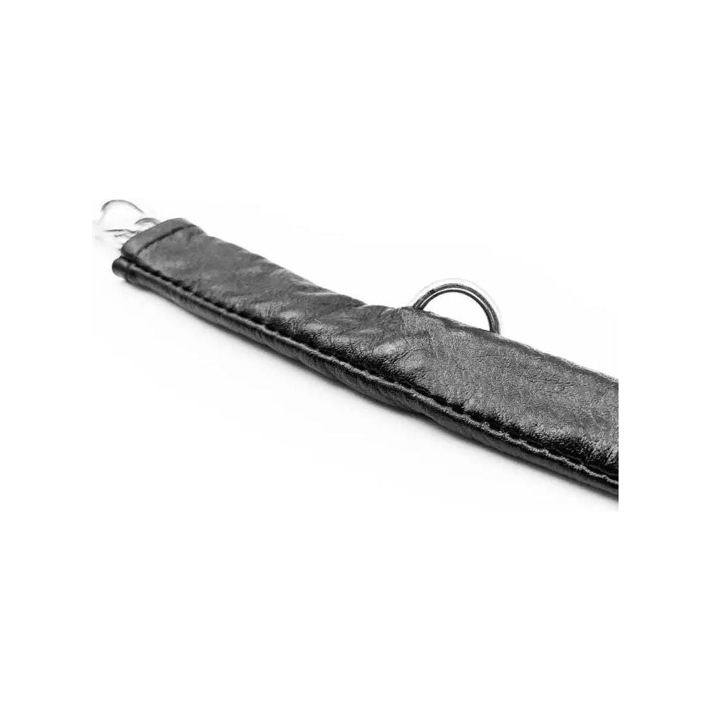 Fager Chain Curb Strap In Leather Black