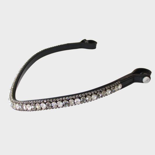 Artemis Lux Shades Of Grey Swarovski® Crystal Browband - Black
