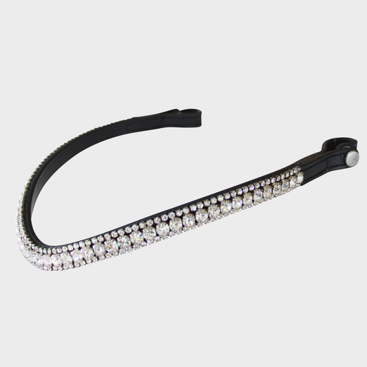 Artemis Lux All Clear Swarovski® Crystal Browband - Black