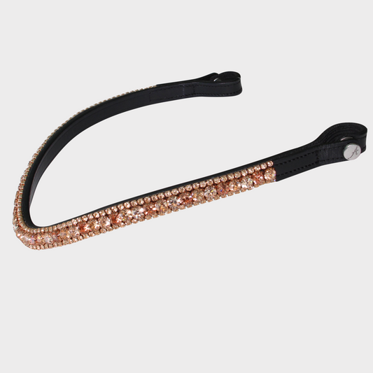 Artemis Lux Rosegold Swarovski® Crystal Browband - Black