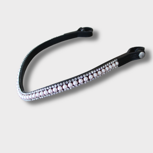 Artemis Swarovski® Pearl Rose Browband - Black