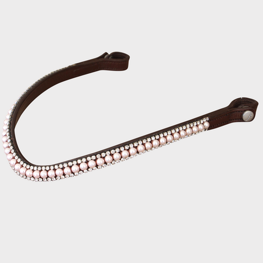 Artemis Swarovski® Pearl Rose Browband - Brown