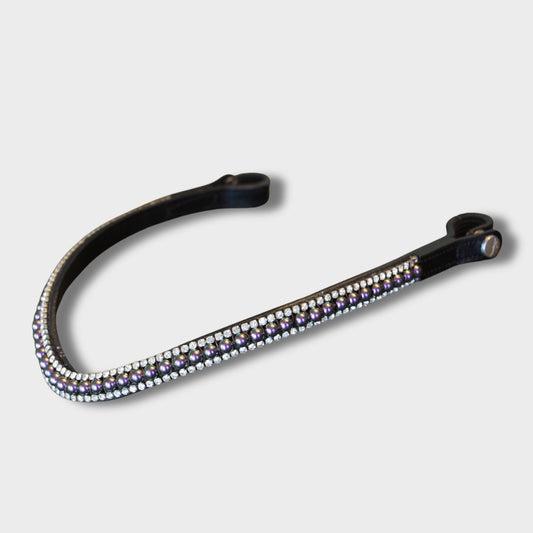 Artemis Swarovski® Pearl Dark Purple Browband - Black