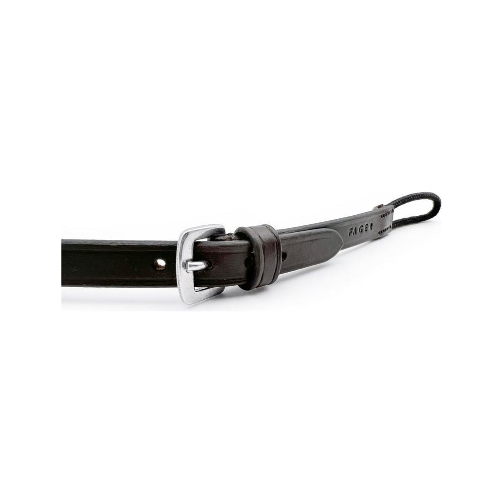 Fager Curb Strap Leather Black